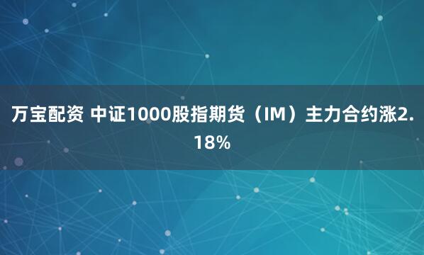 万宝配资 中证1000股指期货（IM）主力合约涨2.18%